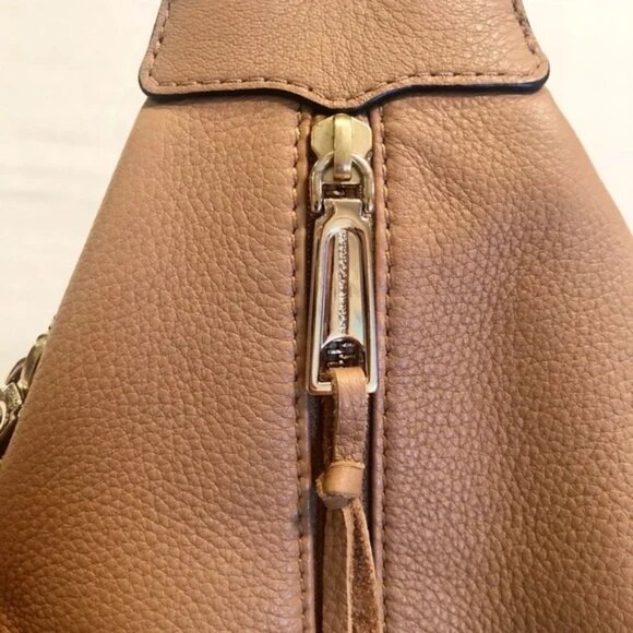 Rebecca Minkoff Pebbled Leather Mini Backpack in Latte main image 7